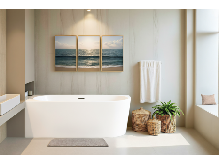 Freistehende Eckbadewannne Badewanne ALVA 170x80 Links | Ablauf Klick-Klack im SET!