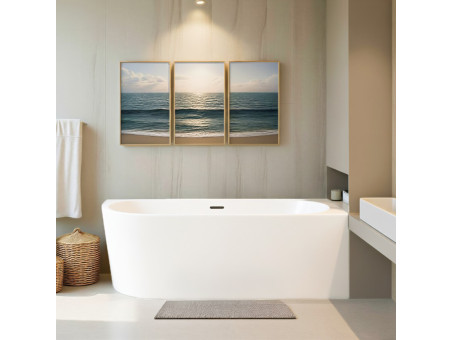 Freistehende Eckbadewannne Badewanne ALVA 170x80 Rechts | Ablauf Klick-Klack im SET!