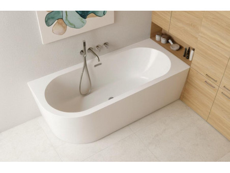 Freistehende Eckbadewannne Badewanne ALVA 170x80 Rechts | Ablauf Klick-Klack im SET!