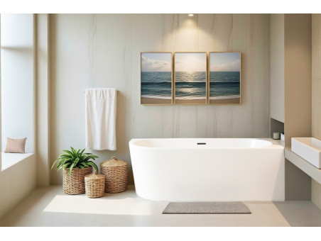 Freistehende Eckbadewannne Badewanne ALVA 170x80 Rechts | Ablauf Klick-Klack im SET!
