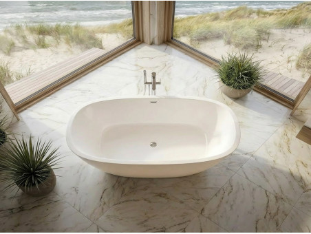 Freistehende Badewanne TOVE 170x80 | Ablauf Klick-Klack im SET!
