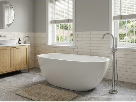 Freistehende Badewanne TOVE 170x80 | Ablauf Klick-Klack im SET!