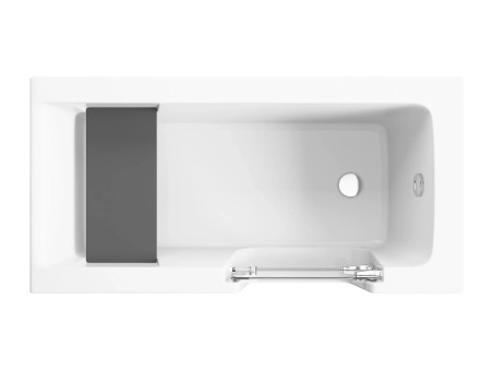 Freistehende Seniorenbadewanne mit Tür und Sitz AVO 140x70 Rechts mit AcrylSchürze | Ablauf & Füße im SET!