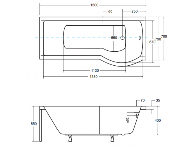 Badewanne Rechteck Inspiro 150x70... Badewanne Rechteck Inspiro 150x70...