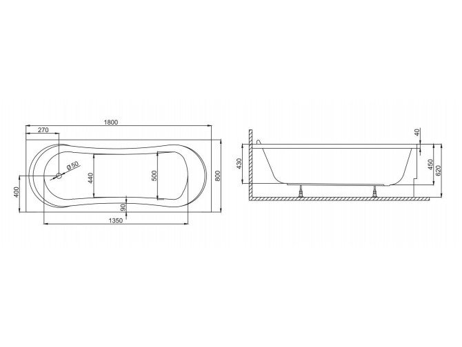 Badewanne Rechteck Gracja 180x80 |... Badewanne Rechteck Gracja 180x80 |...
