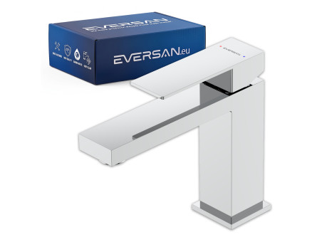 EVERSAN Waschtischarmatur Premium in Chrom – TORIN in kleiner Ausführung aus Messing