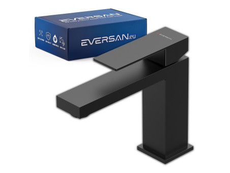 EVERSAN Waschtischarmatur Premium in Schwarz – TORIN in kleiner Ausführung aus Messing