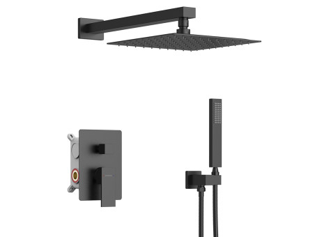 EVERSAN Unterputz-Duschset Premium in Schwarz – TORIN aus Messing Box inklusive