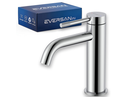 EVERSAN Waschtischarmatur Premium in Chrom – LOKE in kleiner Ausführung aus Messing