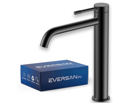 EVERSAN Waschtischarmatur Premium in Schwarz – LOKE in hoher Ausführung aus Messing