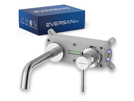 EVERSAN Unterputz-Waschtischarmatur Premium in Chrom – LOKE aus Messing Box inklusive