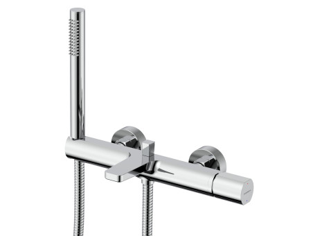 EVERSAN Wannenarmatur Premium in Chrom – LOKE aus Messing Handbrause und Schlauch 150 cm inklusive