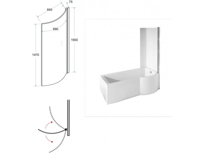 Badewanne Rechteck Inspiro 170x70...