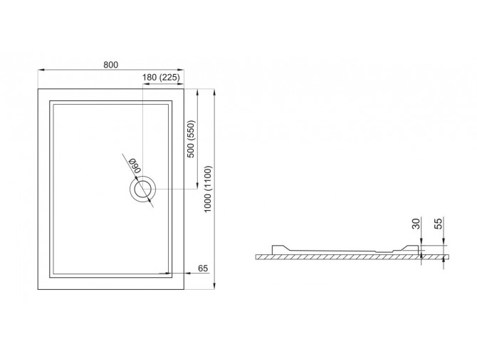 Duschwanne Rechteck Goliat 100x80 |...