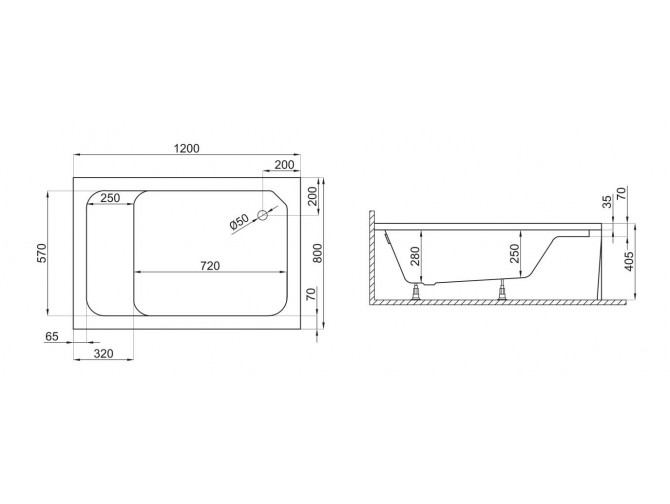 Duschwanne Rechteck Roni 120x80x26 |... Duschwanne Rechteck Roni 120x80x26 |...