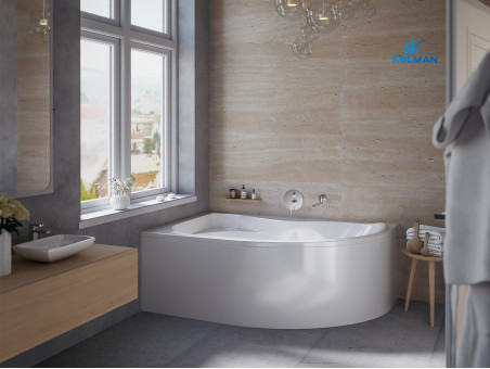 Badewanne Eckwanne Dora 170x110 Links | Ablauf Viega & Füße GRATIS !