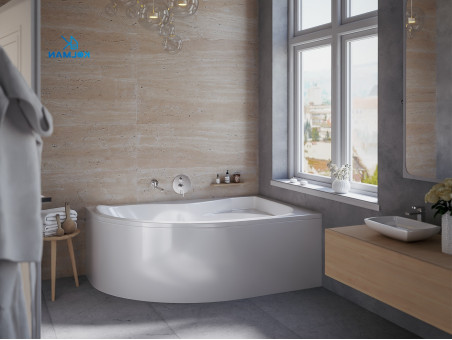 Badewanne Eckwanne Dora 170x110 Rechts | Ablauf Viega & Füße GRATIS !