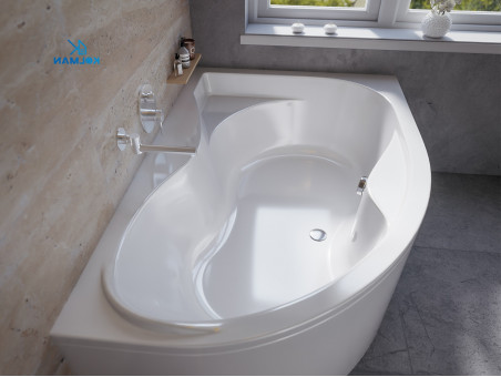 Badewanne Eckwanne Dora 170x110 Rechts | Ablauf Viega & Füße GRATIS !