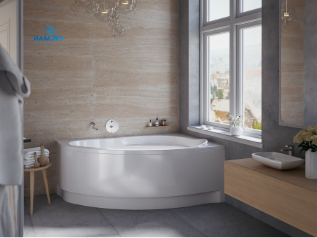 Badewanne Eckwanne Marea 150x100 Rechts | Ablauf Viega & Füße GRATIS !