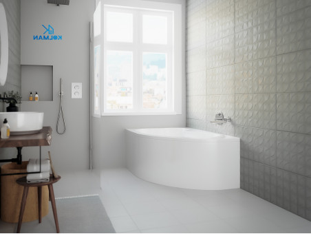Badewanne Eckwanne Megaz 160x105 Links | Ablauf Viega & Füße GRATIS !