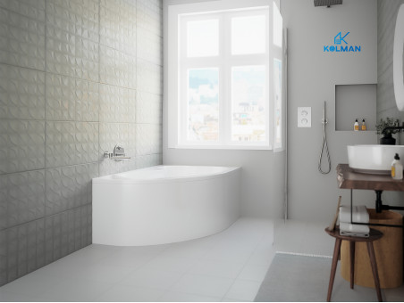 Badewanne Eckwanne Megaz 160x105 Rechts | Ablauf Viega & Füße GRATIS !