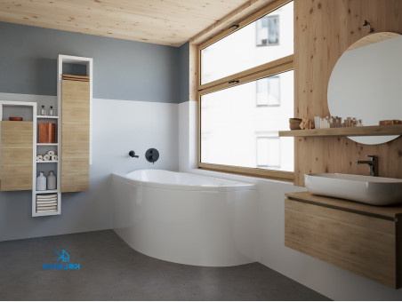 Badewanne Eckwanne Miki 140x70 Links | Ablauf Viega & Füße GRATIS !