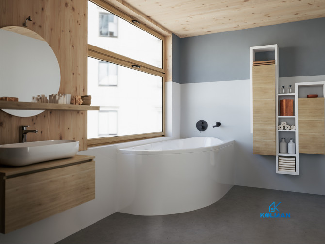 Badewanne Eckwanne Miki 140x70 Rechts...