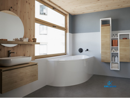 Badewanne Eckwanne Miki 140x70 Rechts | Ablauf Viega & Füße GRATIS !