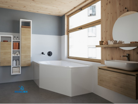 Badewanne Eckwanne Selena 150x90 Links | Ablauf Viega & Füße GRATIS !