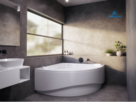 Badewanne Eckwanne STANDARDO 140x140 | Ablauf Viega & Füße GRATIS !