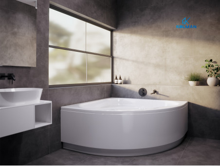 Badewanne Eckwanne STANDARDO 150x150 | Ablauf Viega & Füße GRATIS !