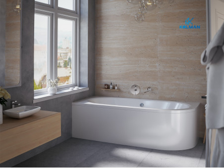 Badewanne Eckwanne Avita 160x75 Links | Ablauf Viega & Füße GRATIS !