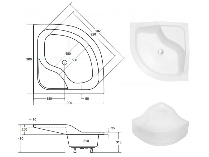 Duschwanne Halbrund Oliver II... Duschwanne Halbrund Oliver II...