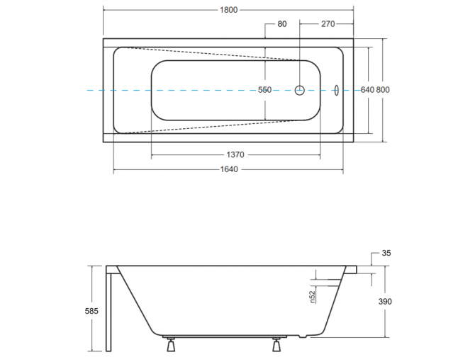 Badewanne Rechteck Modern 180x80 |... Badewanne Rechteck Modern 180x80 |...