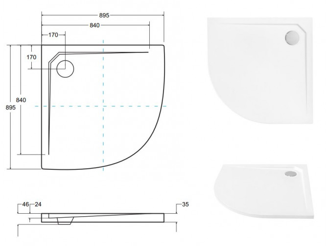 Duschwanne Halbrund Asco 90x90... Duschwanne Halbrund Asco 90x90...