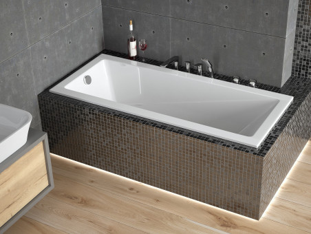 Badewanne Rechteck Modern Slim 160x70 Rand 15mm | Ablauf Viega & Füße GRATIS !