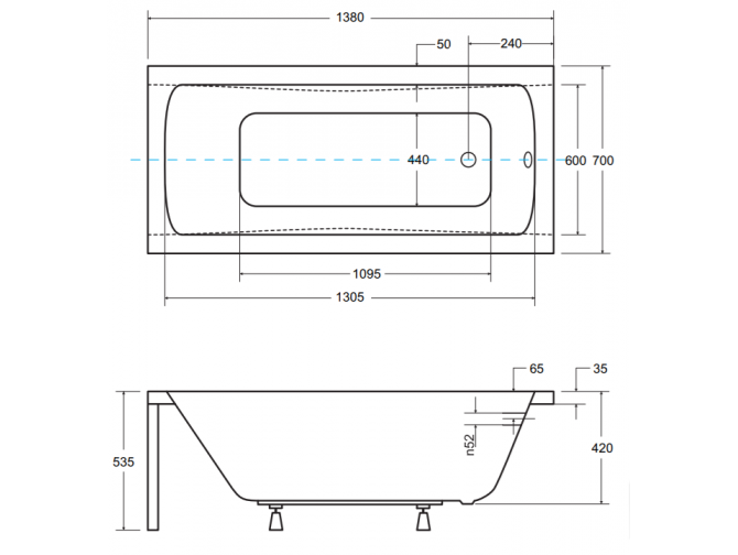 Badewanne Rechteck Optimaz 140x70 |... Badewanne Rechteck Optimaz 140x70 |...