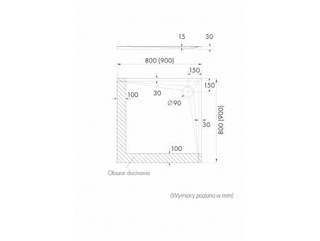 Duschwanne Viereck Etrusco 80x80 | Ablaufgarnitur im SET !
