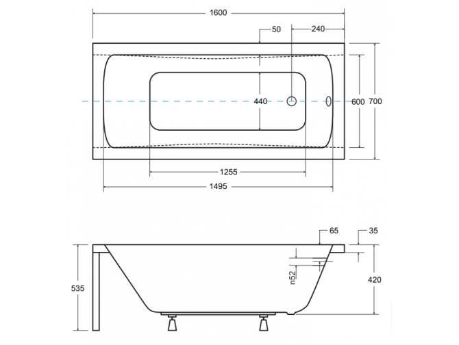 Badewanne Rechteck Optimaz 160x70 |... Badewanne Rechteck Optimaz 160x70 |...