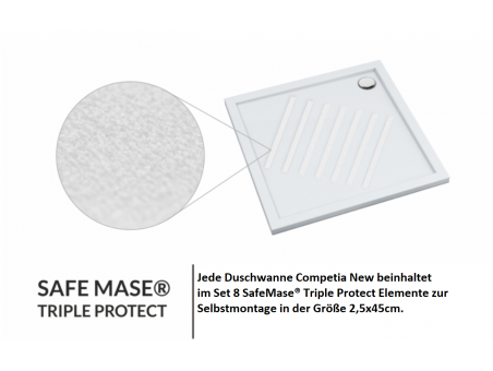 Duschwanne Halbrund Corrina New 90x90x4,5 | Ablaufgarnitur im SET!
