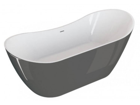 Freistehende Badewanne Abi 180x80 Anthrazit | Ablauf & Füße im SET!