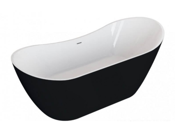 Freistehende Badewanne Abi 180x80 Schwarz Matt | Ablauf & Füße im SET!