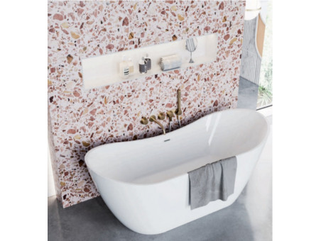 Freistehende Badewanne Abi 180x80 Weiß | Ablauf & Füße im SET!