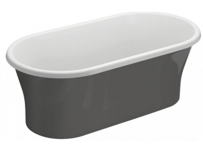 Freistehende Badewanne Amona 150x75 Anthrazit | Ablauf & Füße im SET!