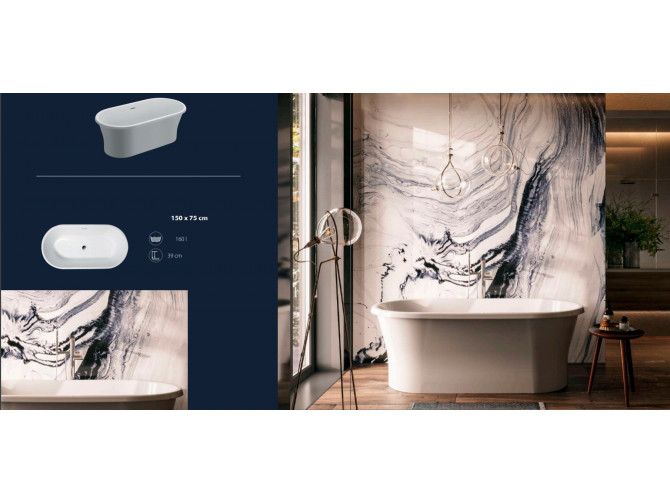 Freistehende Badewanne Amona 150x75...