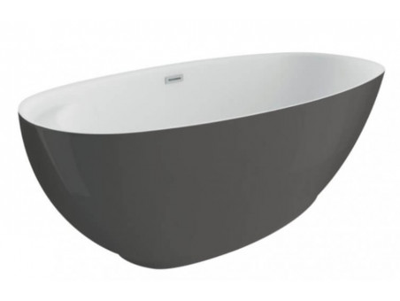 Freistehende Badewanne Kivi 165x75 Anthrazit | Ablauf & Füße im SET!