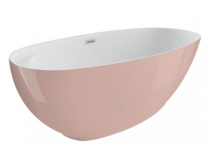 Freistehende Badewanne Kivi 165x75 Rosa | Ablauf & Füße im SET!