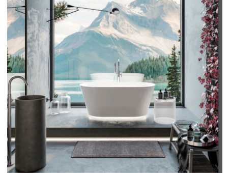 Freistehende Badewanne Led Ida 150x75 Mineral | Ablaufgarnitur im SET!