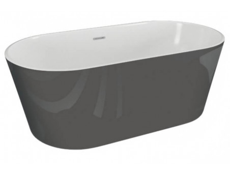 Freistehende Badewanne Uzo 160x80 Anthrazit | Ablauf & Füße im SET!