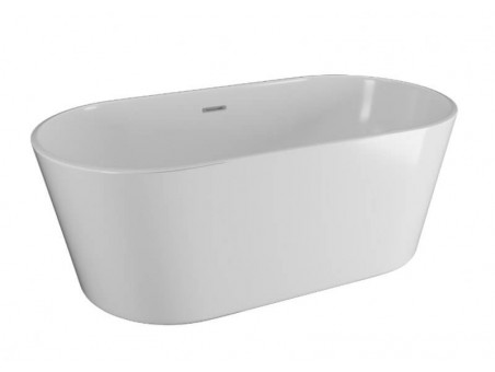 Freistehende Badewanne Uzo 160x80 Weiß | Ablauf & Füße im SET!